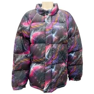 MISBHV MULTICOLOR FALL WINTER 2019 WARSZAWA MIDNIGHT COWBOY GALAXY PRINT DOWN PU
